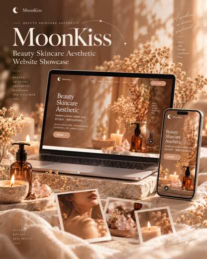 MoonKiss skincare website design page
